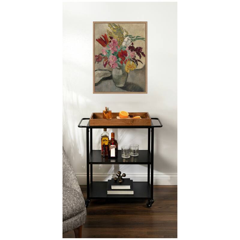 Kate and Laurel Vase avec bouquet de fleurs by Louis Valtat by Nostalgia Prints Framed Canvas Wall Art Print