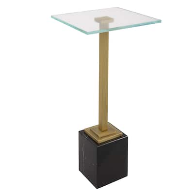 Martini Table with Black Marble - 11"W x 24"H x 11"D