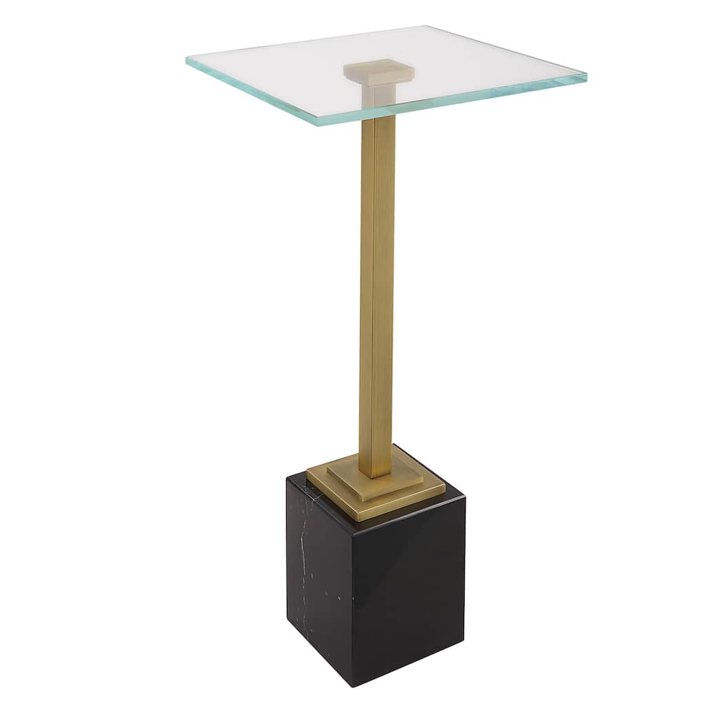 Martini Table with Black Marble - 11"W x 24"H x 11"D