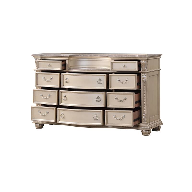Roma Traditional Style 11-Drawer Dresser Made with Wood