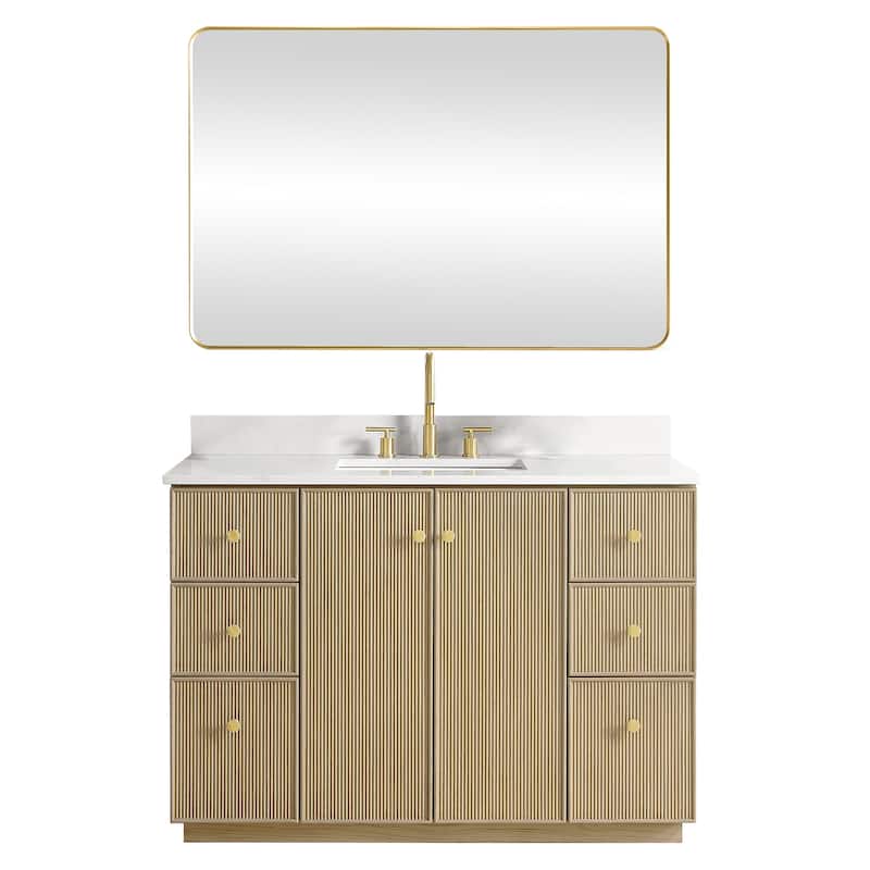 Oza Bath Vanity with Quartz Stone Top and Mirror