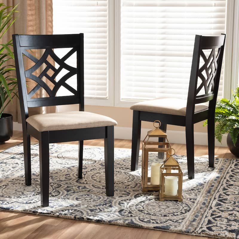 Nicolette Modern and Contemporary Transitional 2-PC Dining Chair Set