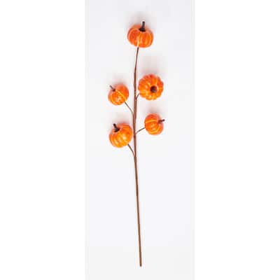 25" Artificial Mini Pumpkin Spray, Orange, Set of 3 - 25