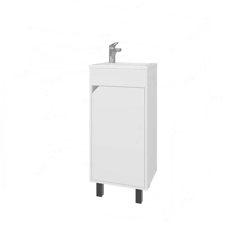 Compact and Stylish Bathroom Vanity with Integrated Sink