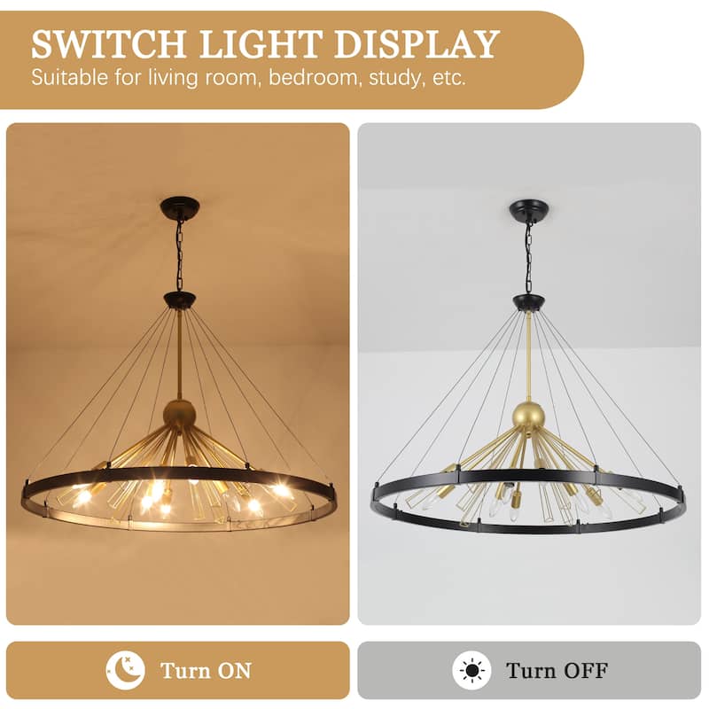 9-Light Candlestick Sputnik Foyer Chandelier Lighting Modern Linear Chandelier for Dining Room Kitchen Island
