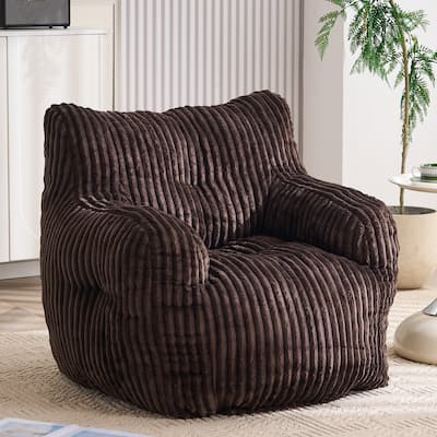 Soft Fluffy Corduroy Fabric Bean Bag Chair Filled With Memory Sponge