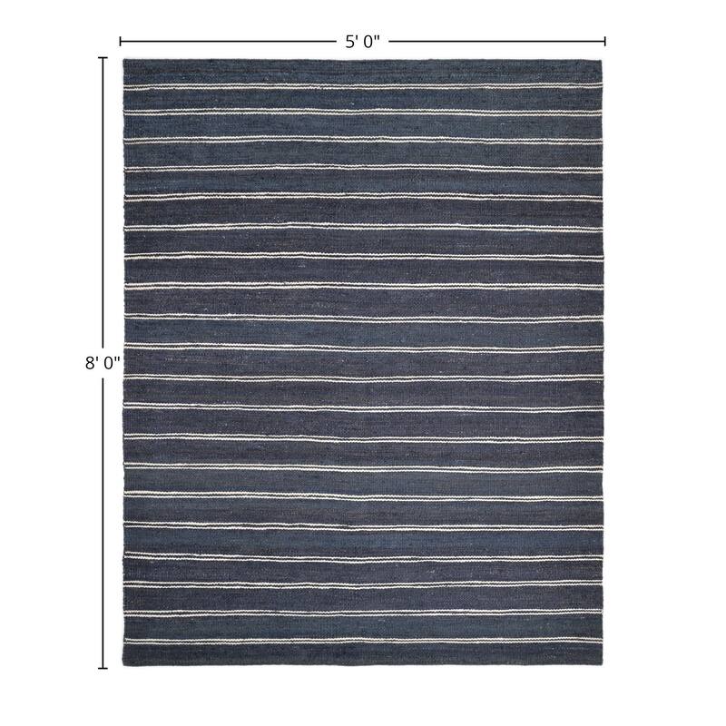 Overton Handmade Modern Contemporary Striped Area Rug