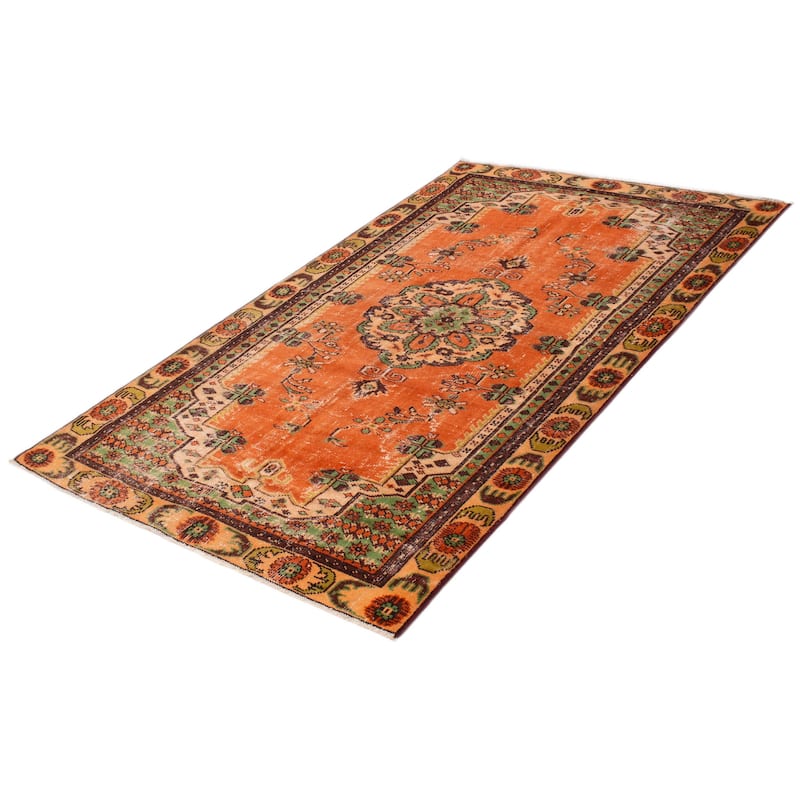 ECARPETGALLERY Hand-knotted Melis Vintage Copper Wool Rug - 6'0 x 9'6