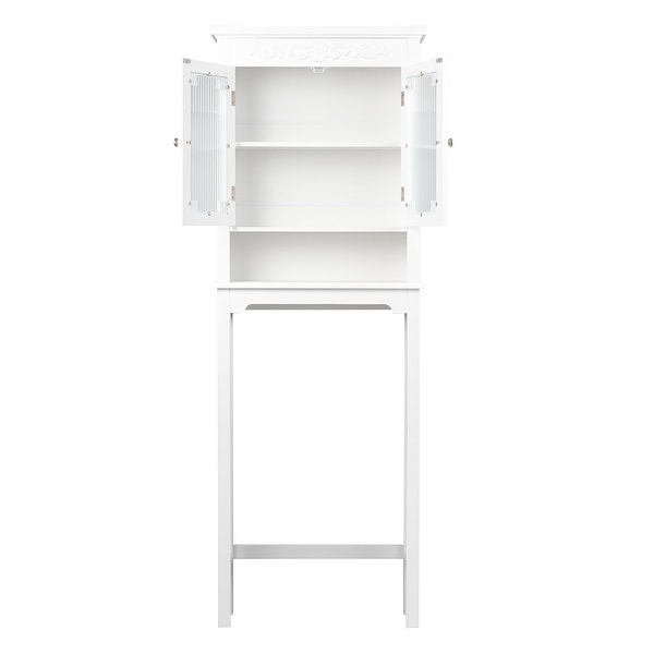 Adjustable Toilet Rack Bathroom Space Saver Carved Top Organization for Home
