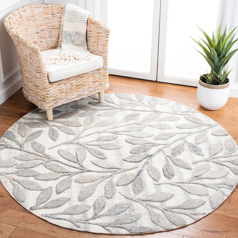 SAFAVIEH Handmade Southampton Kelsea Wool Rug - 6' Round - Beige