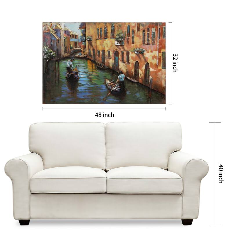 "Venice" Mixed Media Iron Hand Painted 3D Wall Art