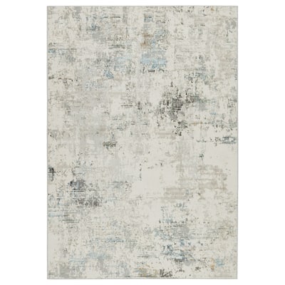 Jehan Abstract Gray/ Light Blue Area Rug