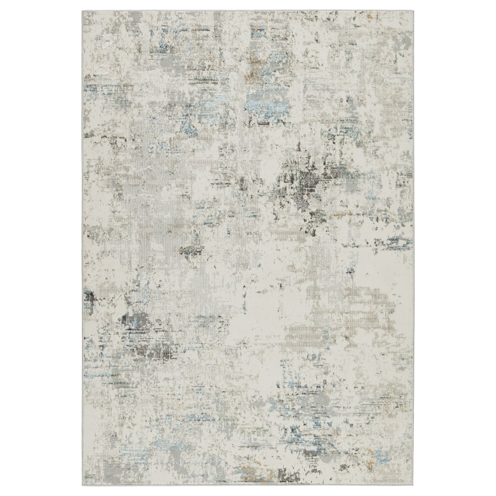 Jehan Abstract Gray/ Light Blue Area Rug