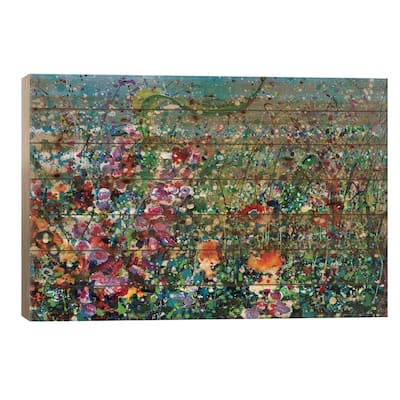 Whimsical Spring Print On Wood by OLena Art - Multi-Color