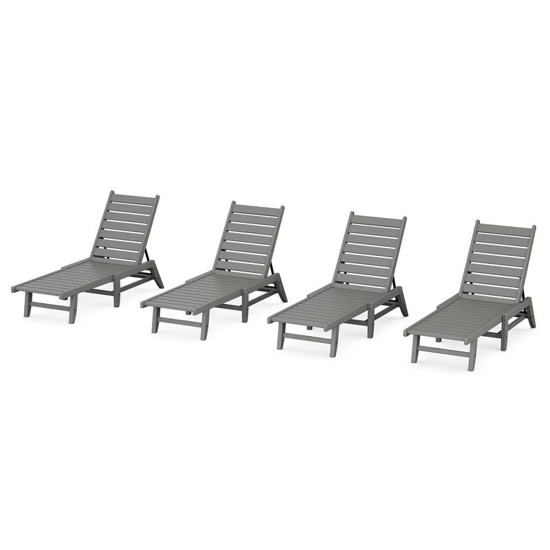 POLYWOOD Canyon 4 Pack Chaise Set - Slate Grey