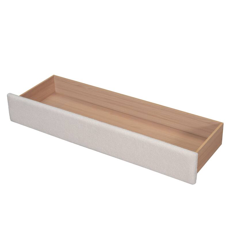 Teddy Fleece Queen Size Upholstered Platform Bed with 1 Nightstand