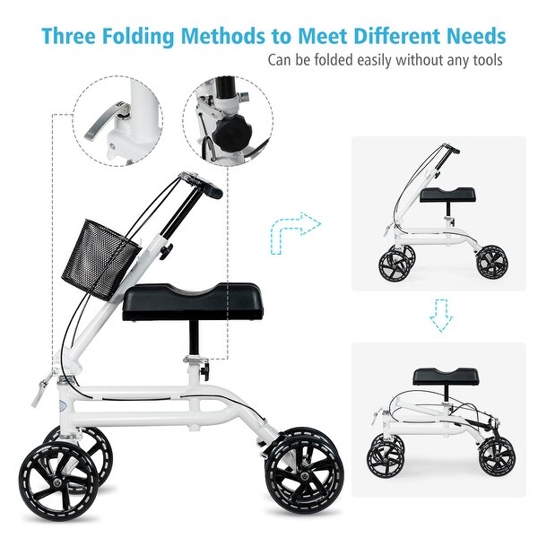 Costway Steerable Knee Walker Deluxe Medical Knee Scooter w