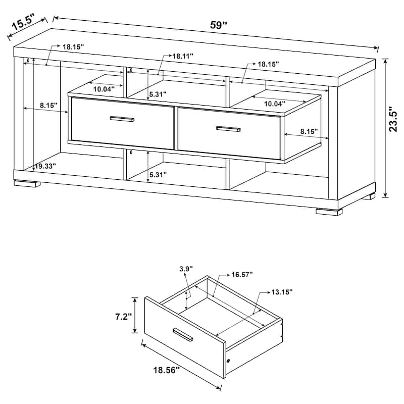 Darien 2-drawer Engineered Wood 59" TV Stand