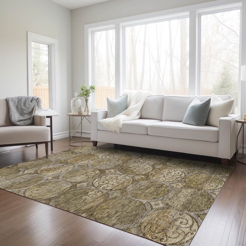 Machine Washable Indoor/ Outdoor Chantille Vintage Medallions Rug