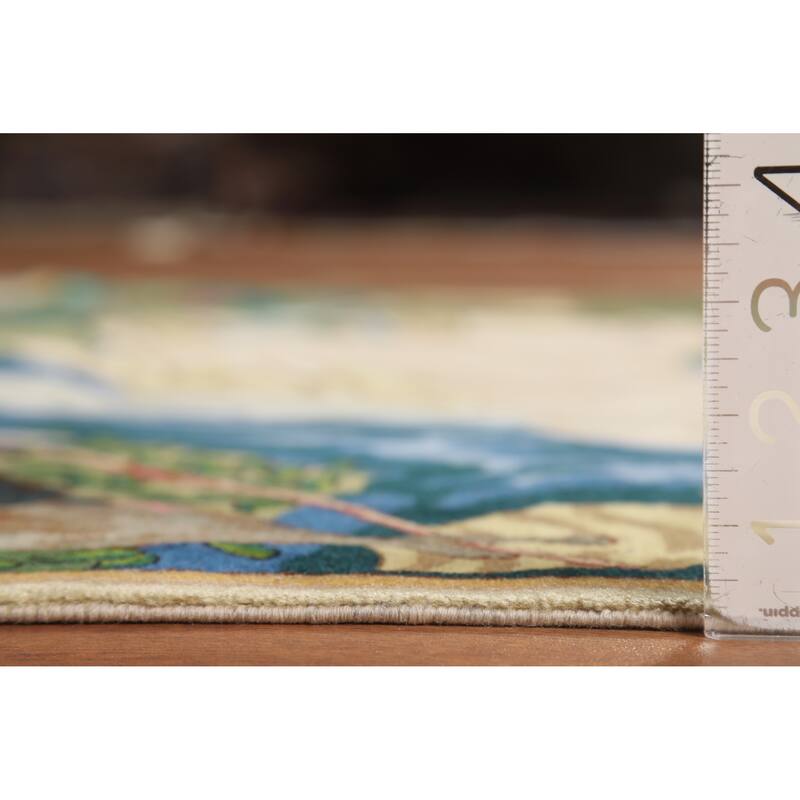 Hand Knotted Oriental 100% Wool Carpet Traditional Pictorial Multi-Colored Tabriz Area Rug - 4' 3'' X 3' 2''