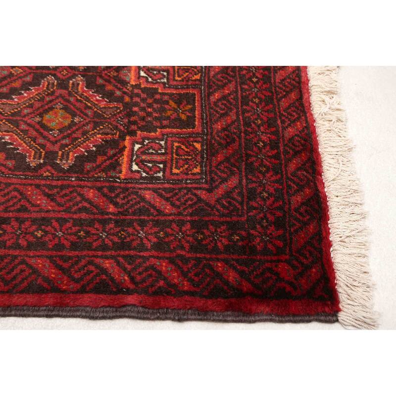 ECARPETGALLERY Hand-knotted Teimani Black, Red Wool Rug - 3'2 x 5'6