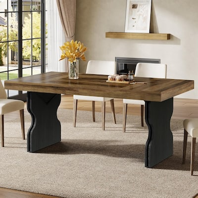 63-Inch Rectangle Modern Dining Table for 4-6 People - 63" L × 31.5" W × 29.7" H