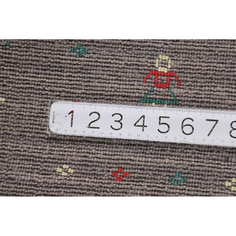 Silver Gray Tribal Gabbeh Indian Square Area Rug Handmade Silk Carpet - 7'10" X 7'10"