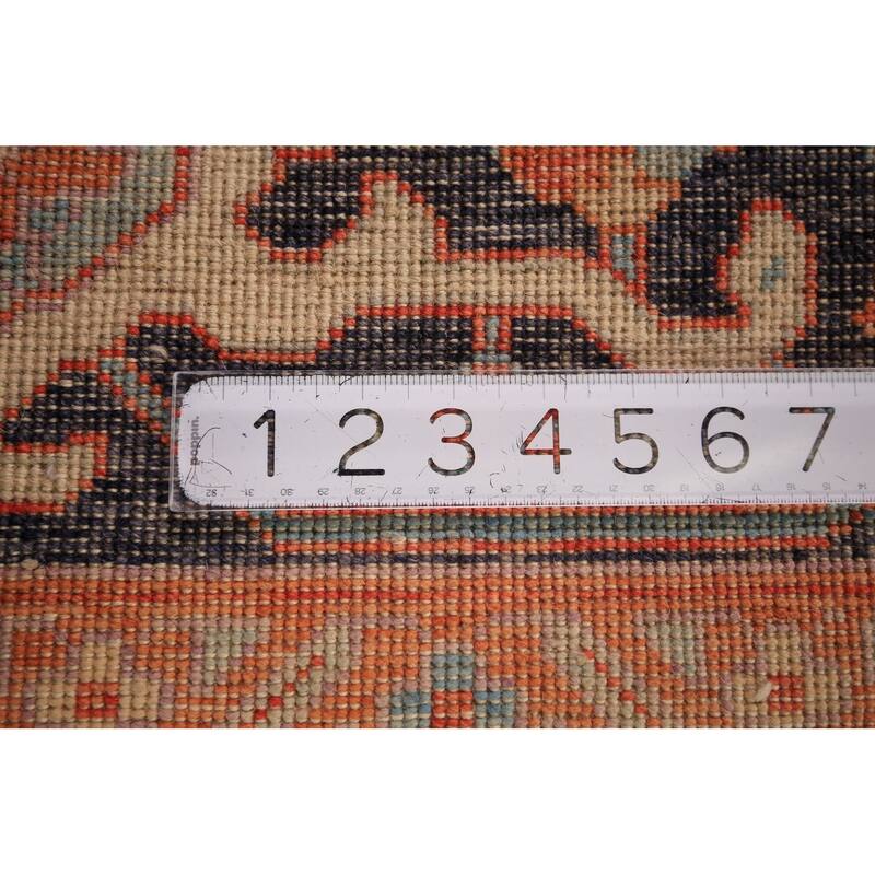 Vegetable Dye Heriz Serapi Area Rug Handmade Oriental Wool Carpet - 9'1" x 12'0"