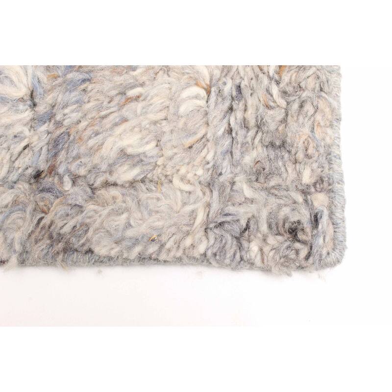 ECARPETGALLERY Braid weave Sienna Grey Wool Rug - 5'6 x 7'10