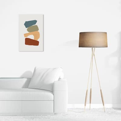 Wynwood Studio Canvas Abstract Elements for Balance Brown and Teal Modern & Contemporary Wall Art Canvas Print