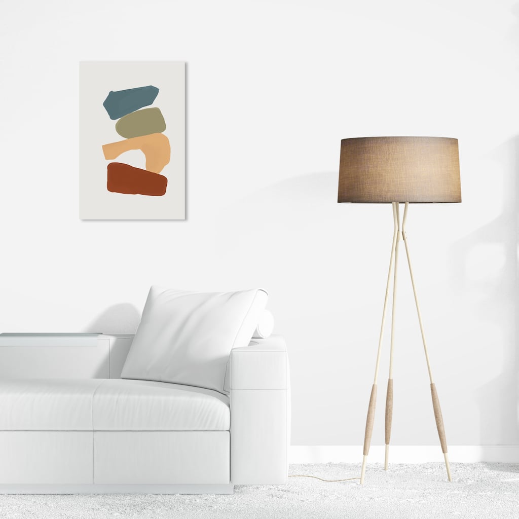 Wynwood Studio Canvas Abstract Elements for Balance Brown and Teal Modern & Contemporary Wall Art Canvas Print