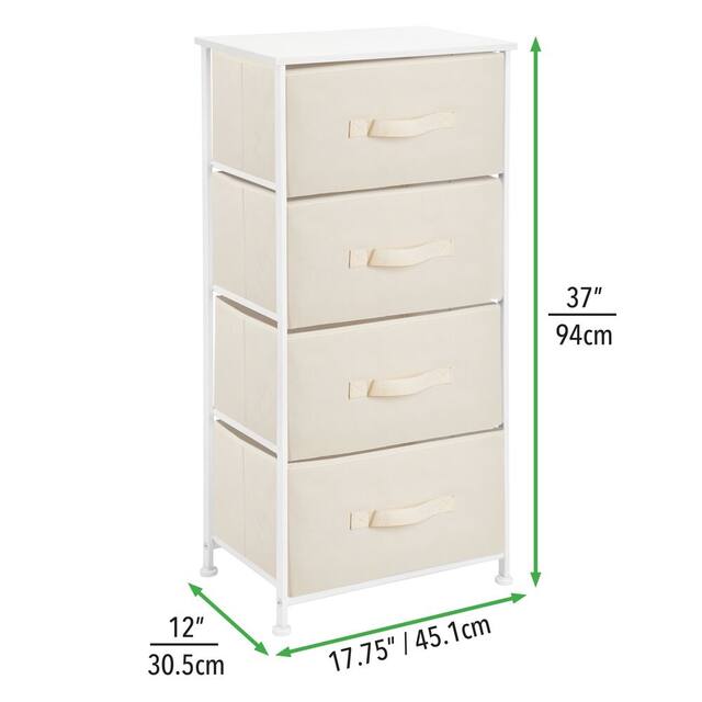 mDesign Vertical Dresser Storage Tower with 4 Drawers