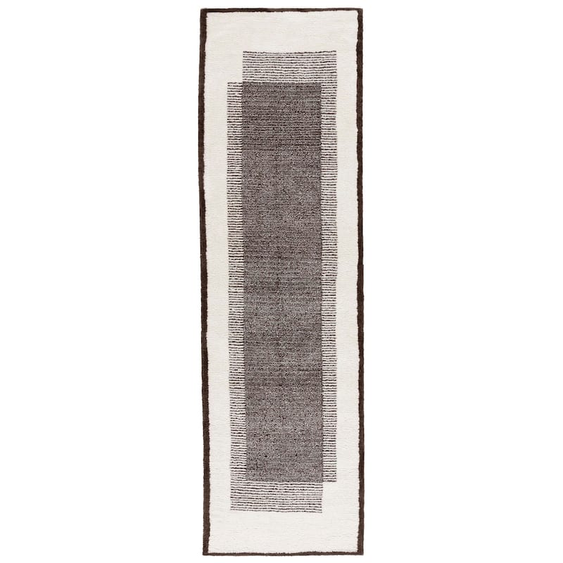 SAFAVIEH Audrey Zaharina Modern Contemporary Rug - 2'3" x 8' Runner - Dark Grey/Ivory