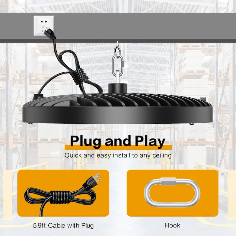 UFO LED High Bay Light 6 Pack for Warehouse and Garage