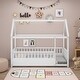 preview thumbnail 3 of 20, House Bed Twin Size Floor Bed with Fence Railings, Montessori Bed Frame, Wood Playhouse Beds for Kids Girls Boys