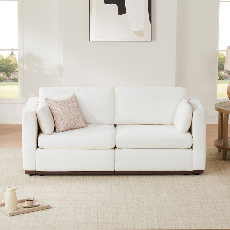 Donna Oversized Modular Sectional Fabric Sofa with Upgraded Wood Base