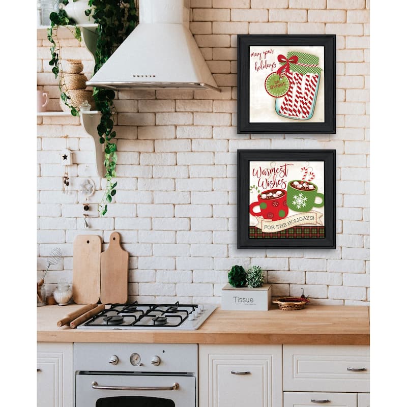 Trendy Decor 4U "Hot Cocoa & Candy Canes" Printed Framed Wall Art by Mollie B.
