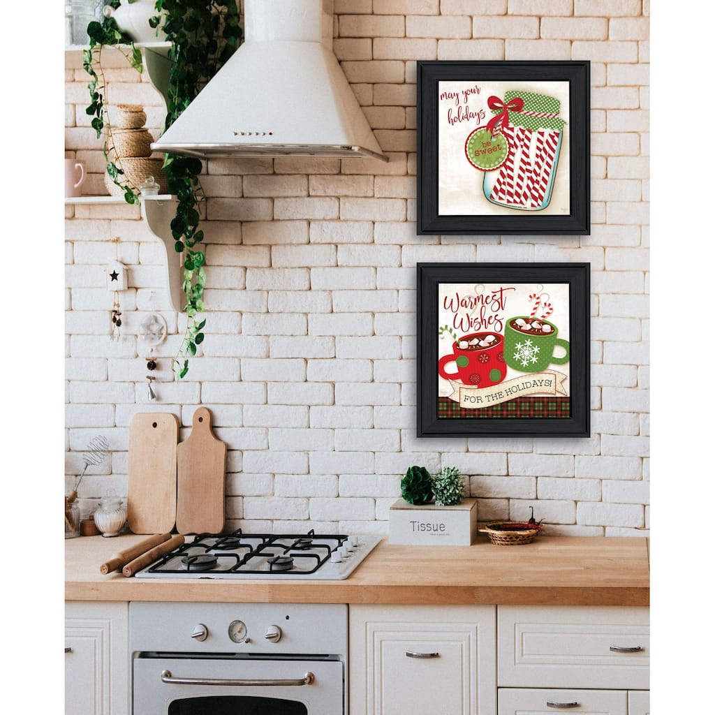 Trendy Decor 4U "Hot Cocoa & Candy Canes" Printed Framed Wall Art by Mollie B.