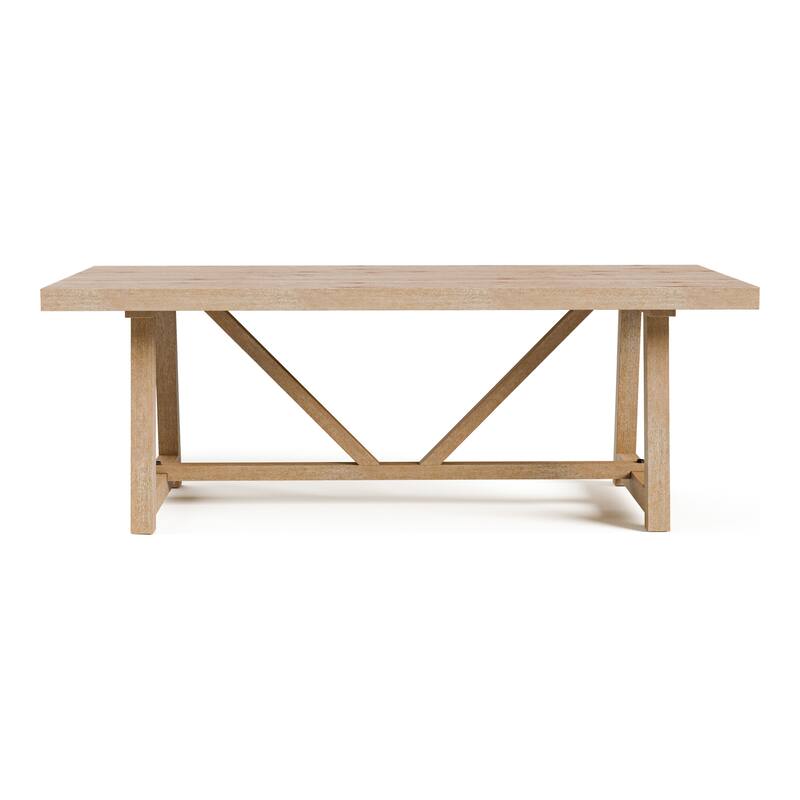 Furniture of America Rockinwel Modern 7-Piece Natural Oak Wood Dining Table Set