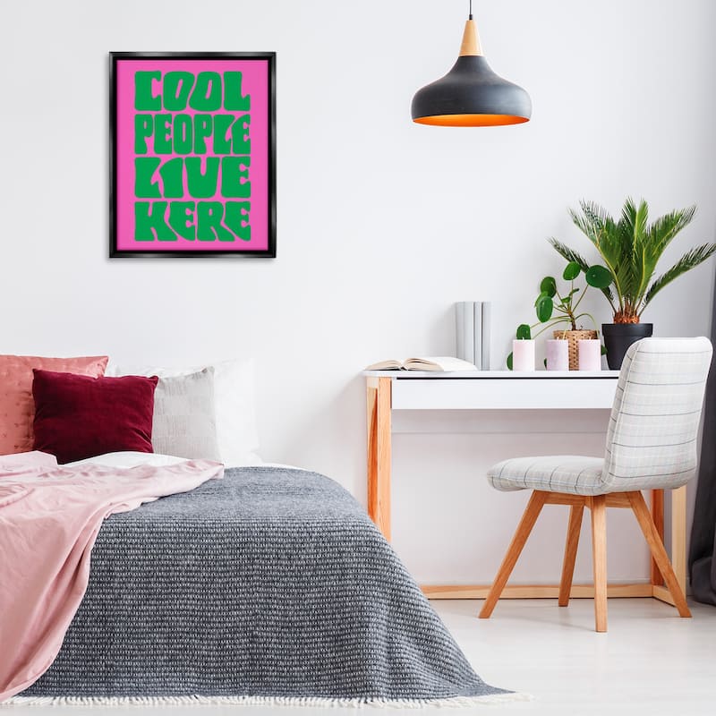 Stupell Cool People Live Here Framed Floater Canvas Wall Art Design By House of Lulu