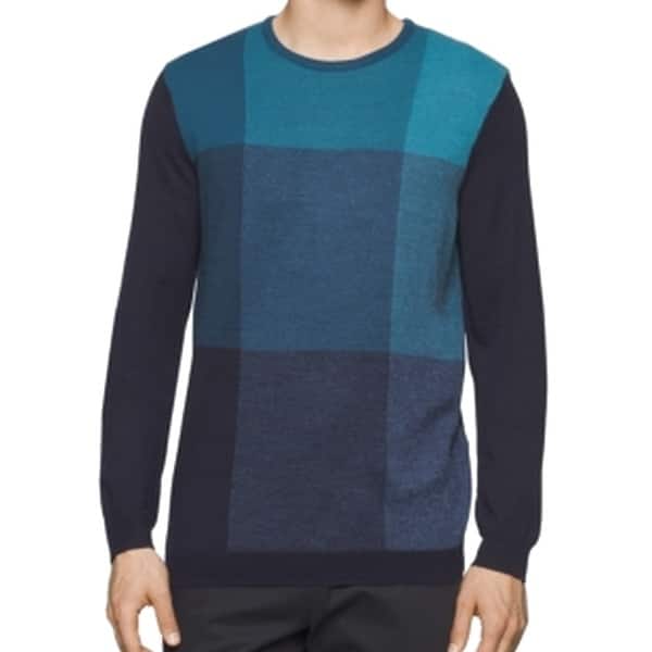 Shop Calvin Klein New Blue Roma Mens Size 2xl Crewneck Colorblock