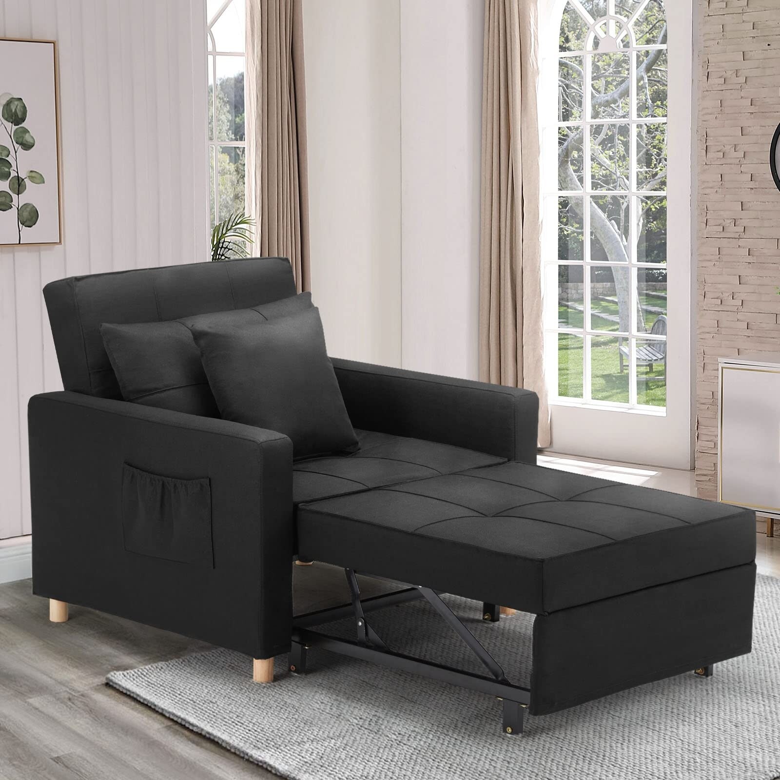 AECOJOY Adjustable Sleeper Chair Bed 3-in-1 Convertible Futon Sofa - On  Sale - Bed Bath & Beyond - 37780015