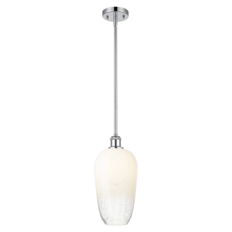 Innovations Lighting Endless Possibilities Ballston - Brookhaven Flute - 1 Light 7" Stem Hung Mini Pendant - Polished Chrome/Opal
