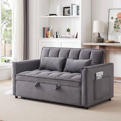 3-in-1 Convertible Modern Velvet Sofa Bed
