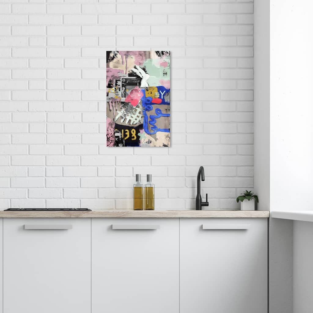 Wynwood Studio Canvas Abstract Bordering Spaces Blue Modern & Contemporary Wall Art Canvas Print