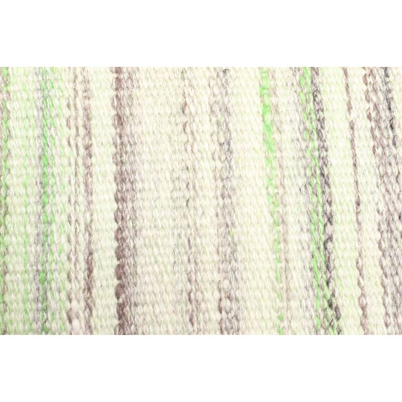 ECARPETGALLERY Flat-Weave Ankara FW Light Green, Light Green Wool Kilim - 5'2 x 7'9