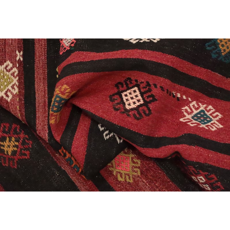 Hand Woven Oriental 100% Wool Carpet Southwestern Tribal Multi-Colored Kilim Area Rug - 10' 3'' X 6' 4''