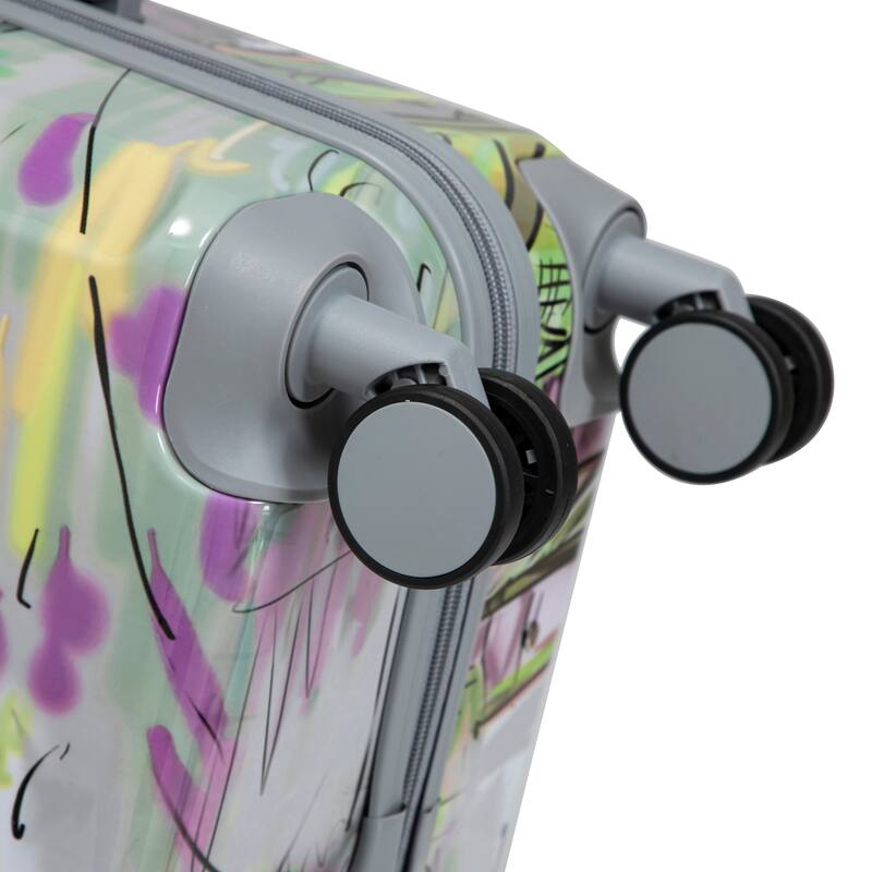 3 Pcs Lightweight ABS Hardside Suitcases, 20"/24"/28" Carry on Suitcase with Printed Pattern and Tsa Lock and Spinner Wheels