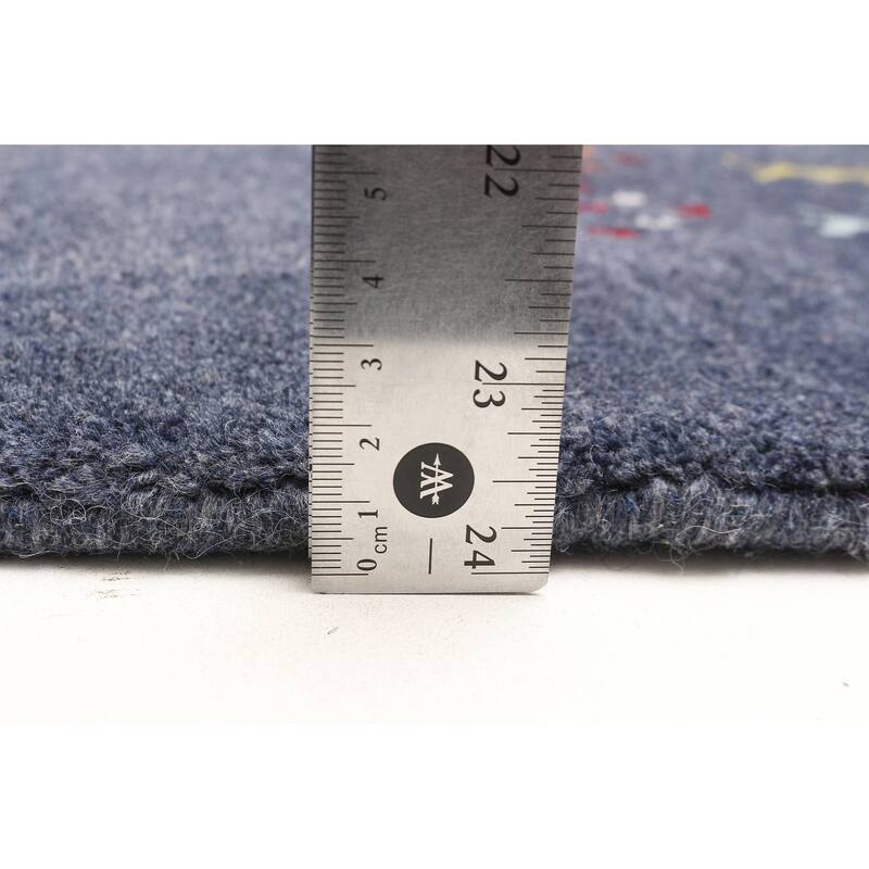 ECARPETGALLERY Hand Loomed Kashkuli Gabbeh Dark Navy Wool Rug - 4'0 x 5'10