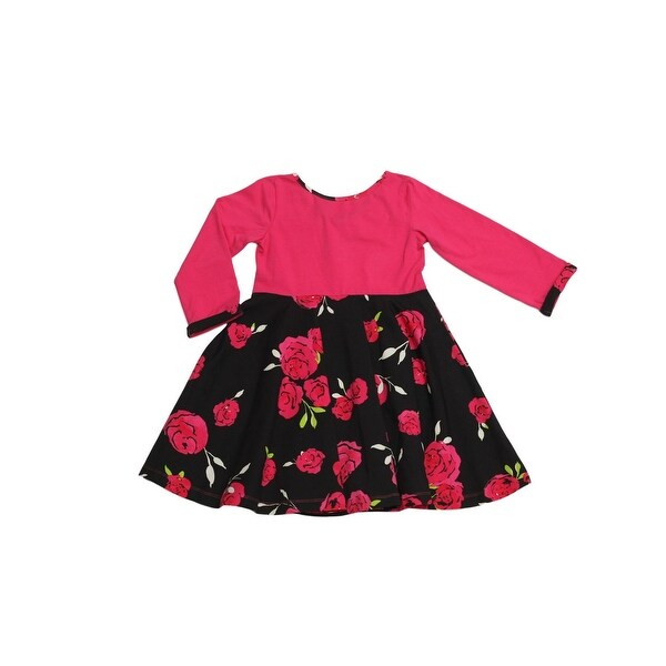 red dress with black roses